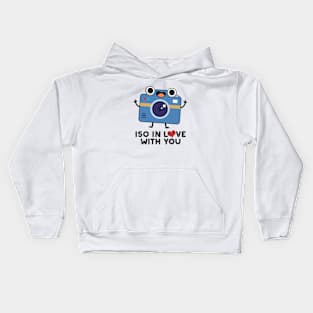 ISO In Love With You Cute Camera Pun Kids Hoodie